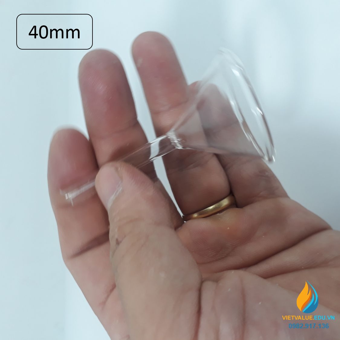 Phễu thủy tinh rót hóa chất, đường kính miệng phễu 40mm