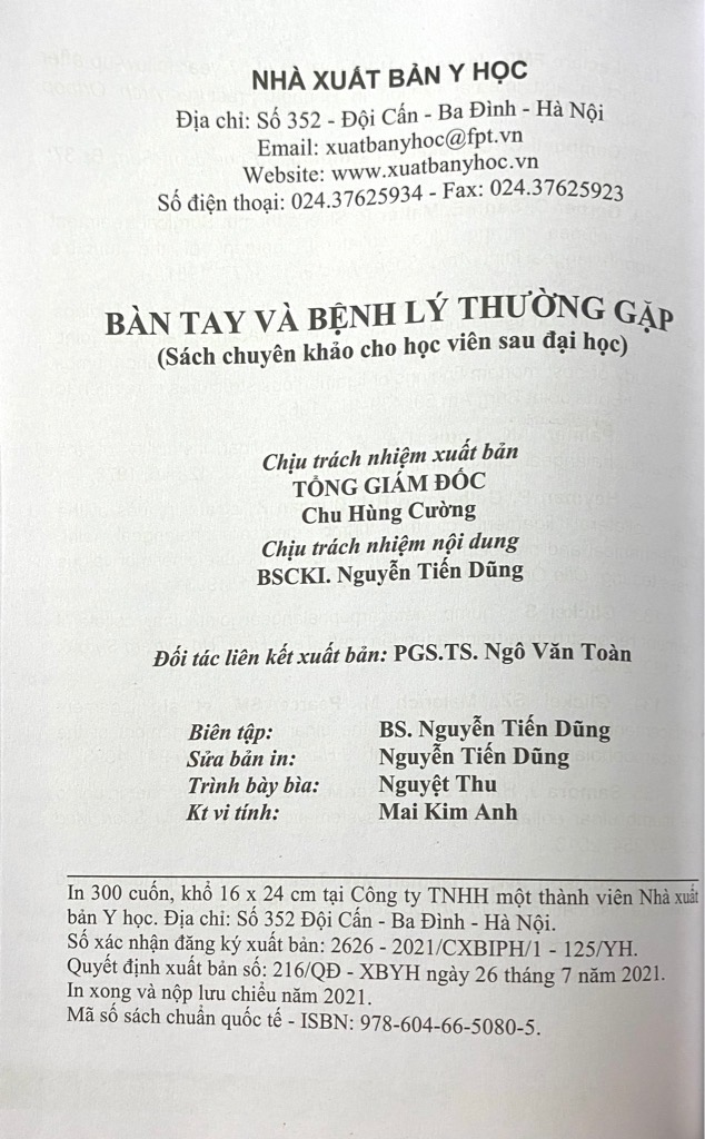 Sách - Bàn tay và bệnh lý thường gặp