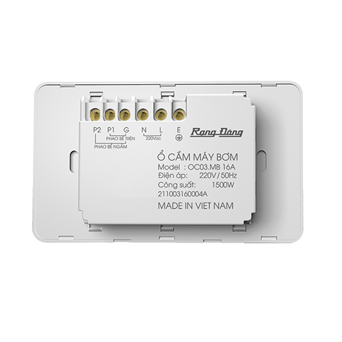 Ổ cắm máy bơm an toàn Rạng Đông Model: OC03.MB 16A