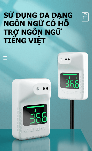 Máy đo thân nhiệt K3X bằng hồng ngoại đo nhiệt không tiếp xúc có hỗ trợ ngôn ngữ Tiếng Việt - QC