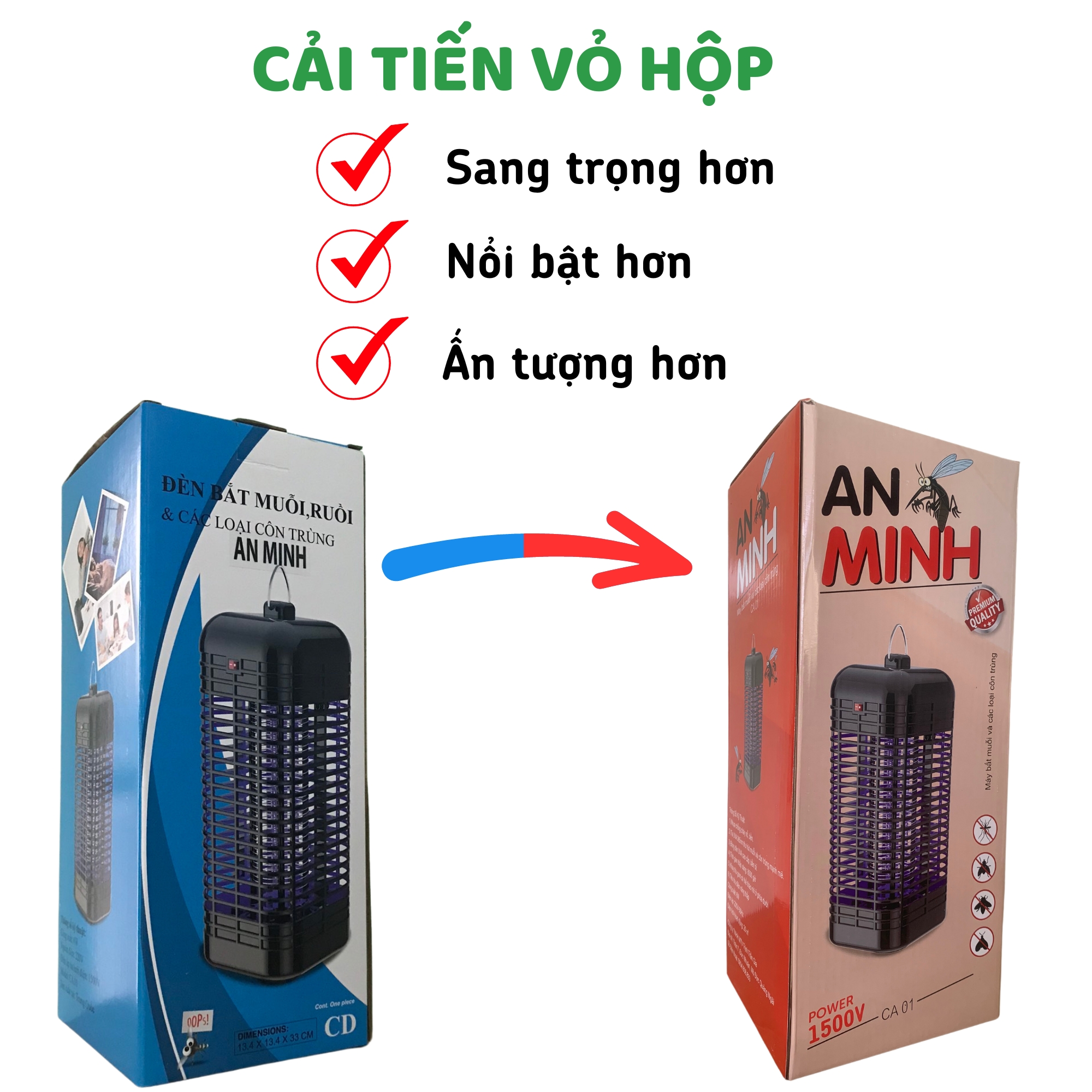 Bộ 02 Đèn bắt muỗi model CA01 bảo hành 06 tháng