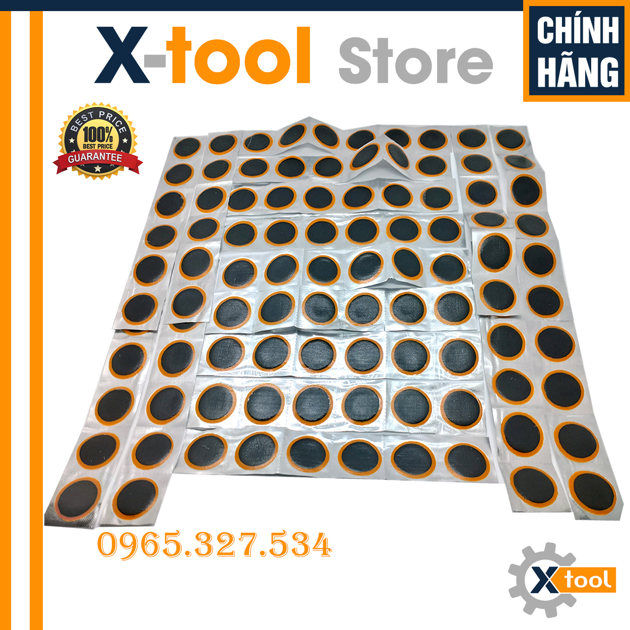 100 Miếng vá Săm, Vá Lốp, Vá Vỏ,Vá ruột, Vá đa năng - Kích thước 32mm dành cho Ôtô, Xe Máy-R-02