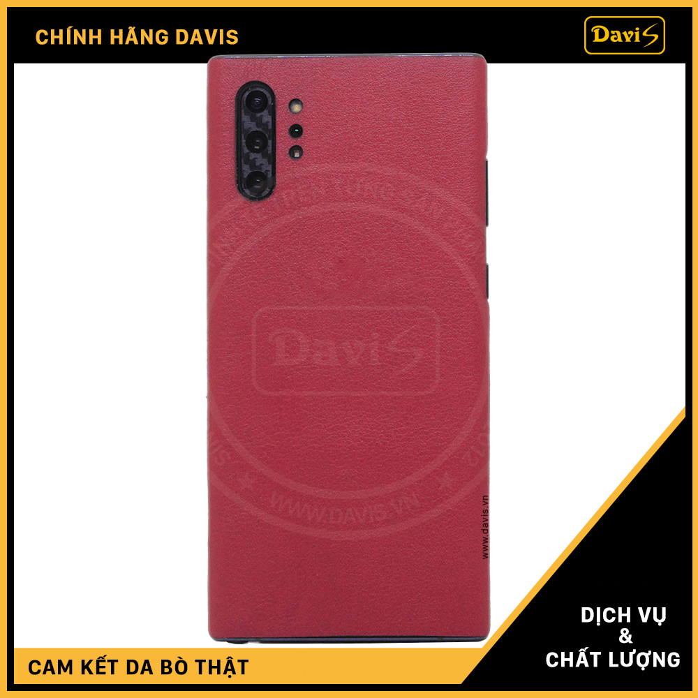 Dán da điện thoại Galaxy Note 10 Plus da bò thật cao cấp - Chính hãng Davis.