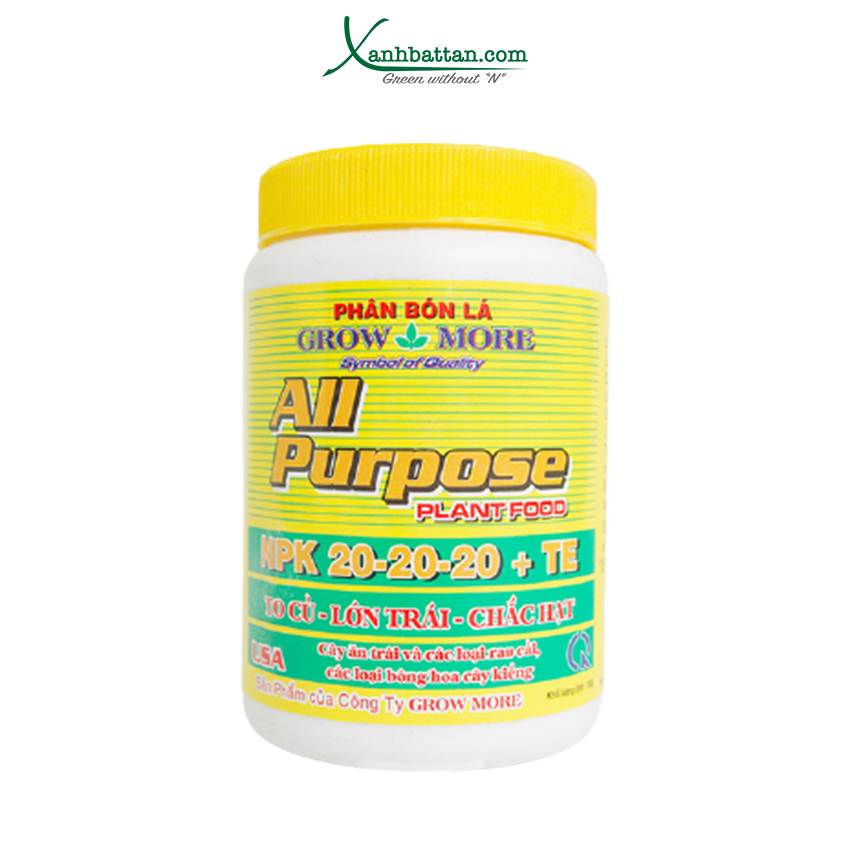 Phân Bón NPK Growmore All Purpose 20-20-20+Te Lọ 100 Gram