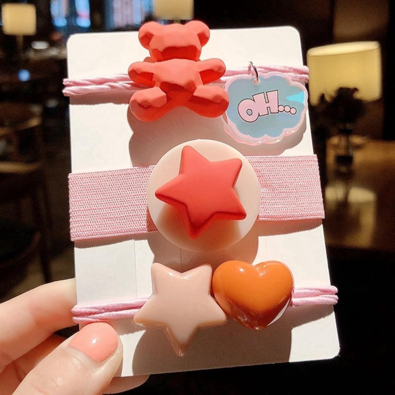 COMBO 3 DÂY CỘT TÓC CUTE SAO - TIM - GẤU