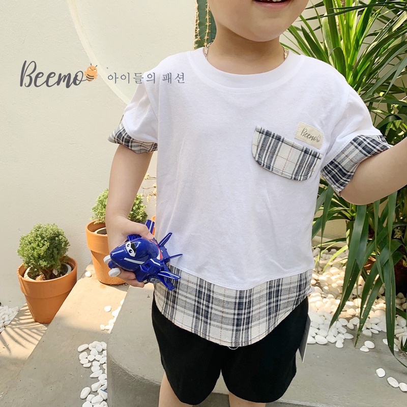 [Hàng Có Sẵn] Thời Trang Beemo Cho Bé - Set Thun Công Tử Phối Kẻ Hàn Quốc Beemo (8-23kg)