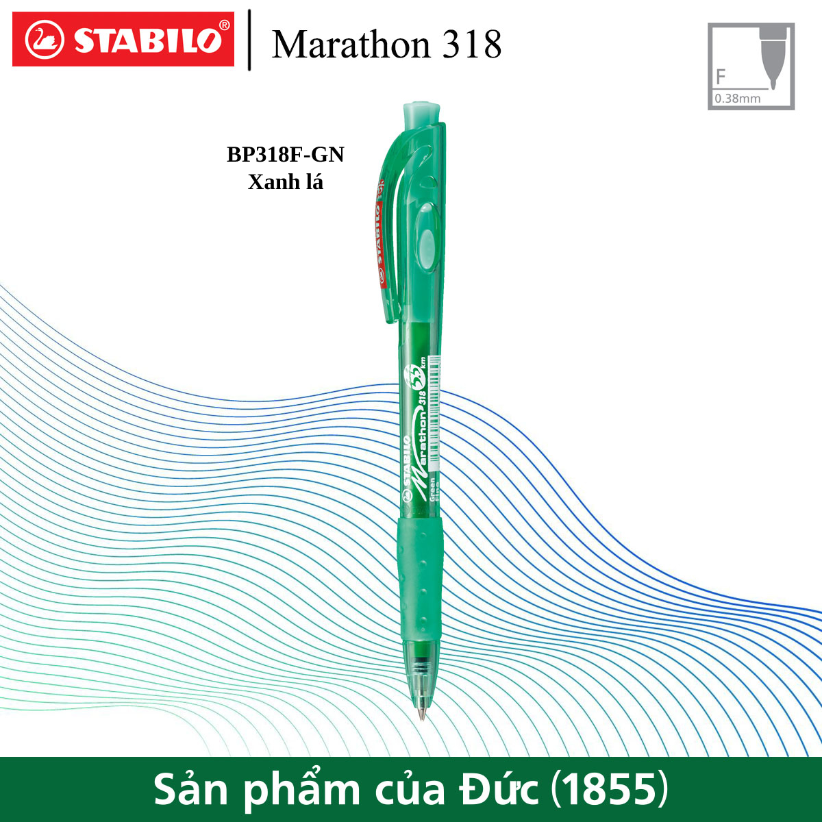 Bút bi STABILO Marathon BP318F (Xanh biển, Đen, Đỏ, Hồng, Xanh lá, Tím)