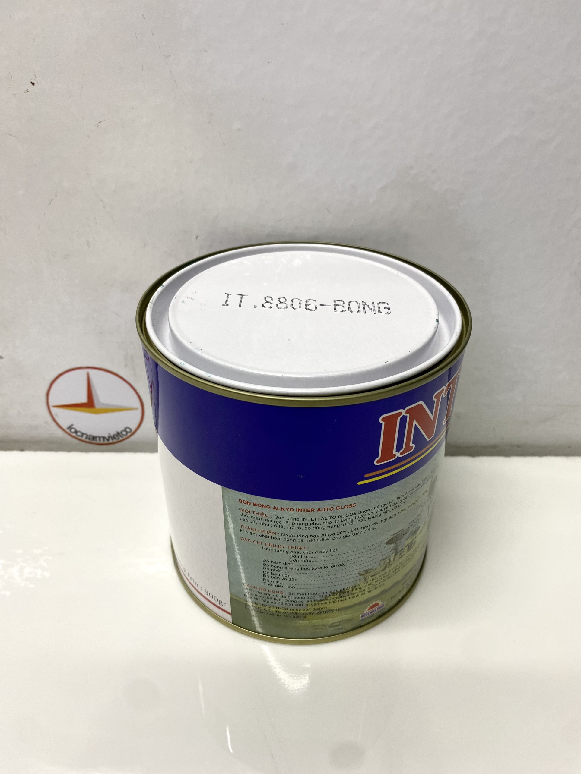 Sơn vân bông Inter hoa văn màu xanh IT 8806 900g