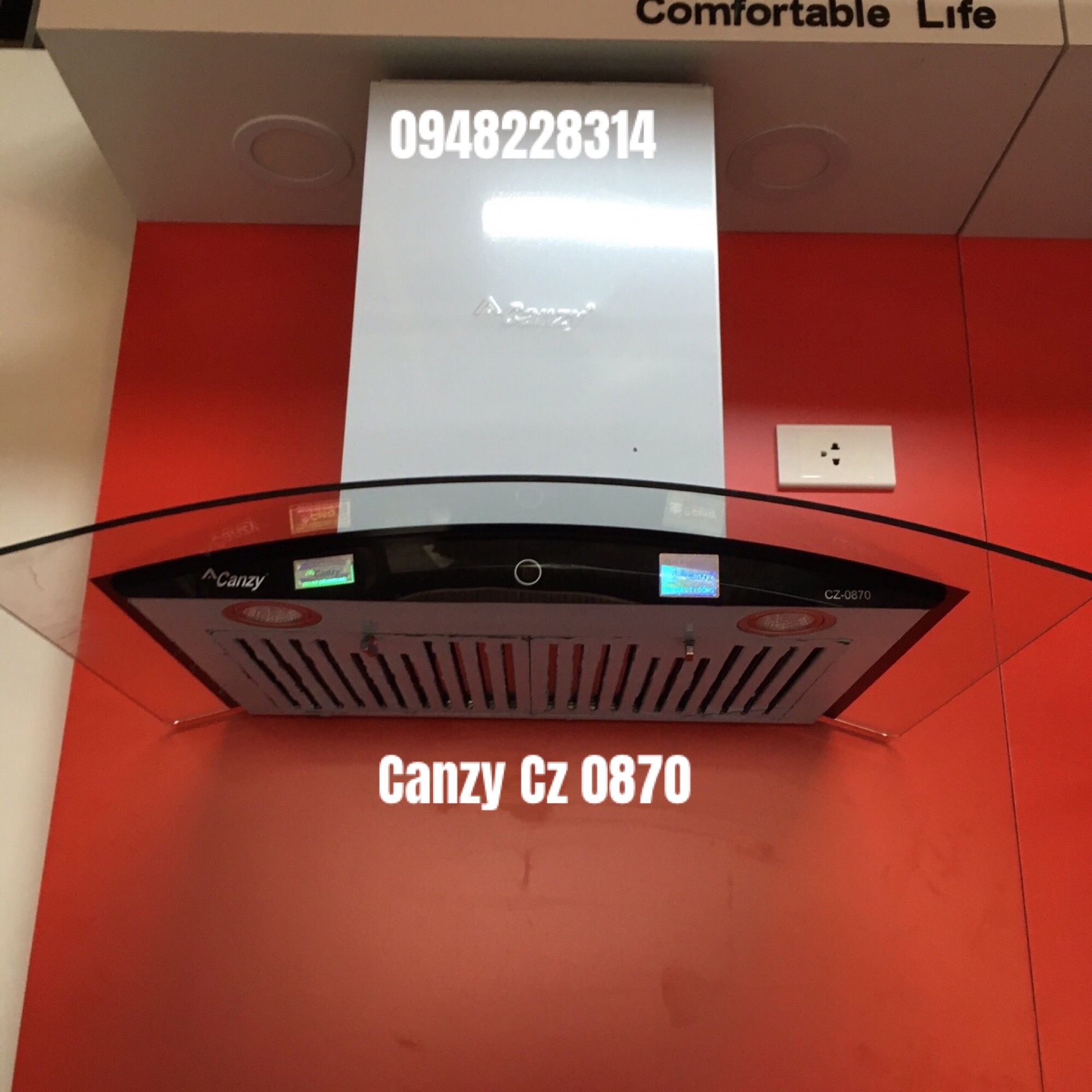Máy hút mùi kính cong cảm ứng Canzy