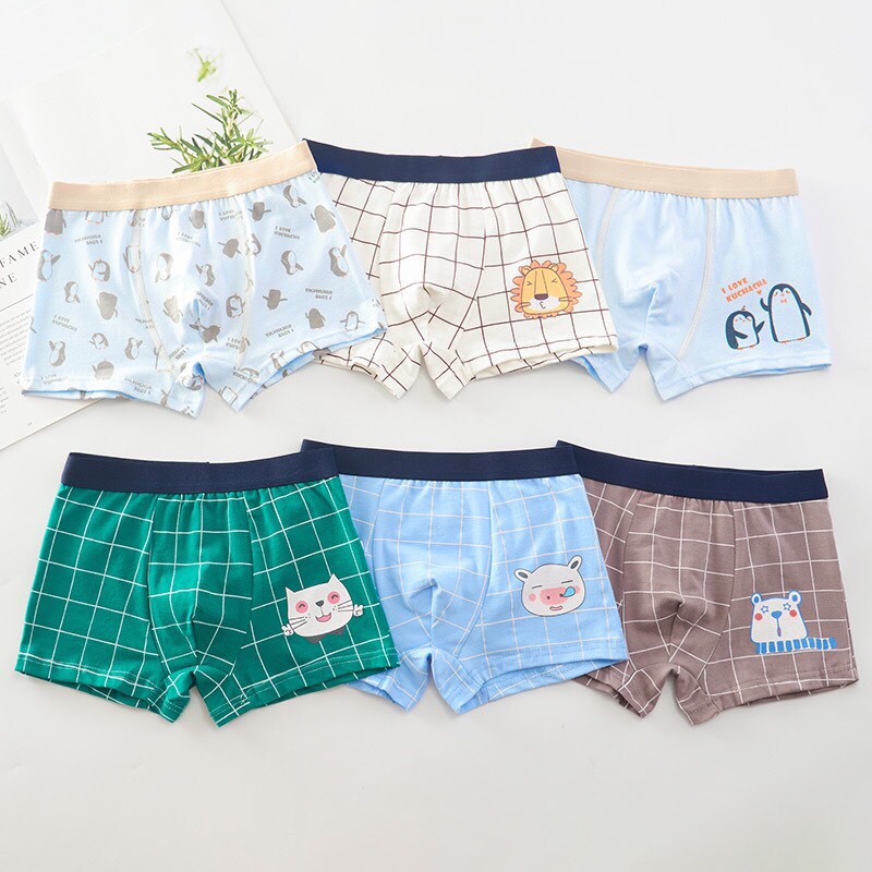 6 quần sịp bé trai- quần lót bé trai dạng đùi size từ 7-45kg
