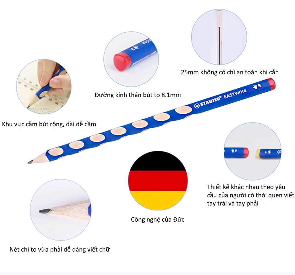Bút chì gỗ hình thể học STABILO EASYgraph/EASYwrite