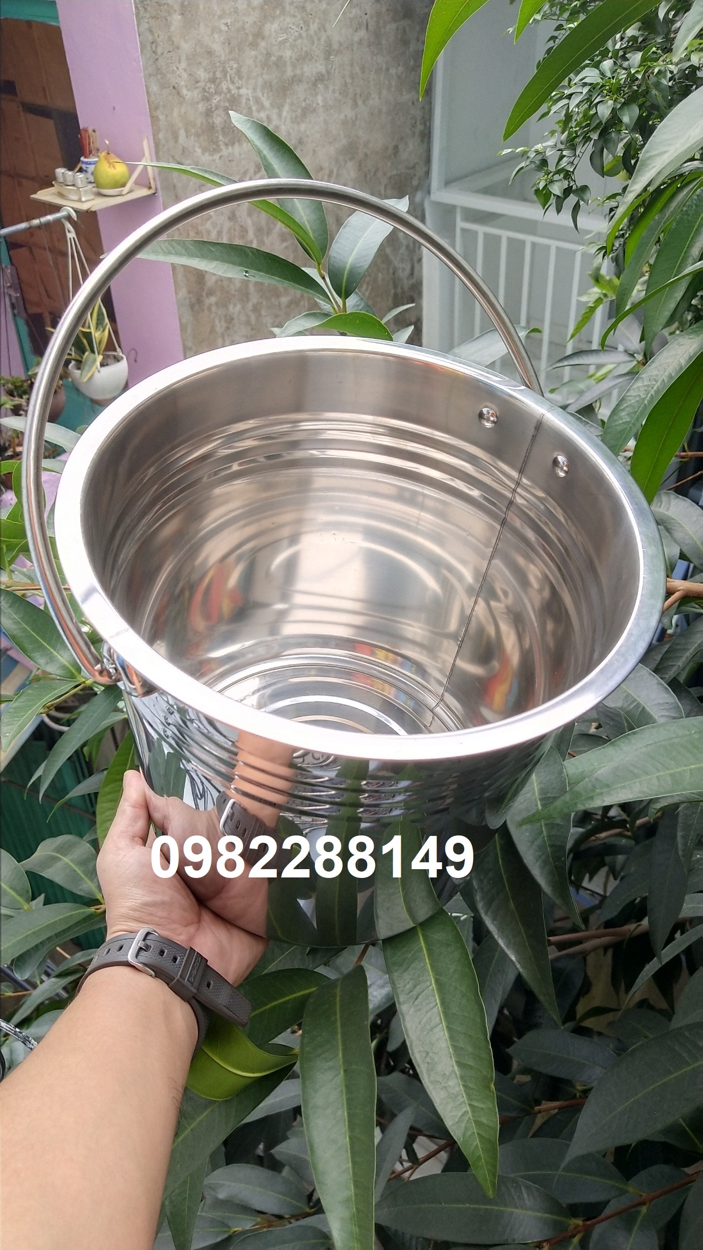 XÔ INOX CÓ NẮP ĐỰNG NƯỚC LÈO(NƯỚC LẨU), ĐỰNG ĐÁ.