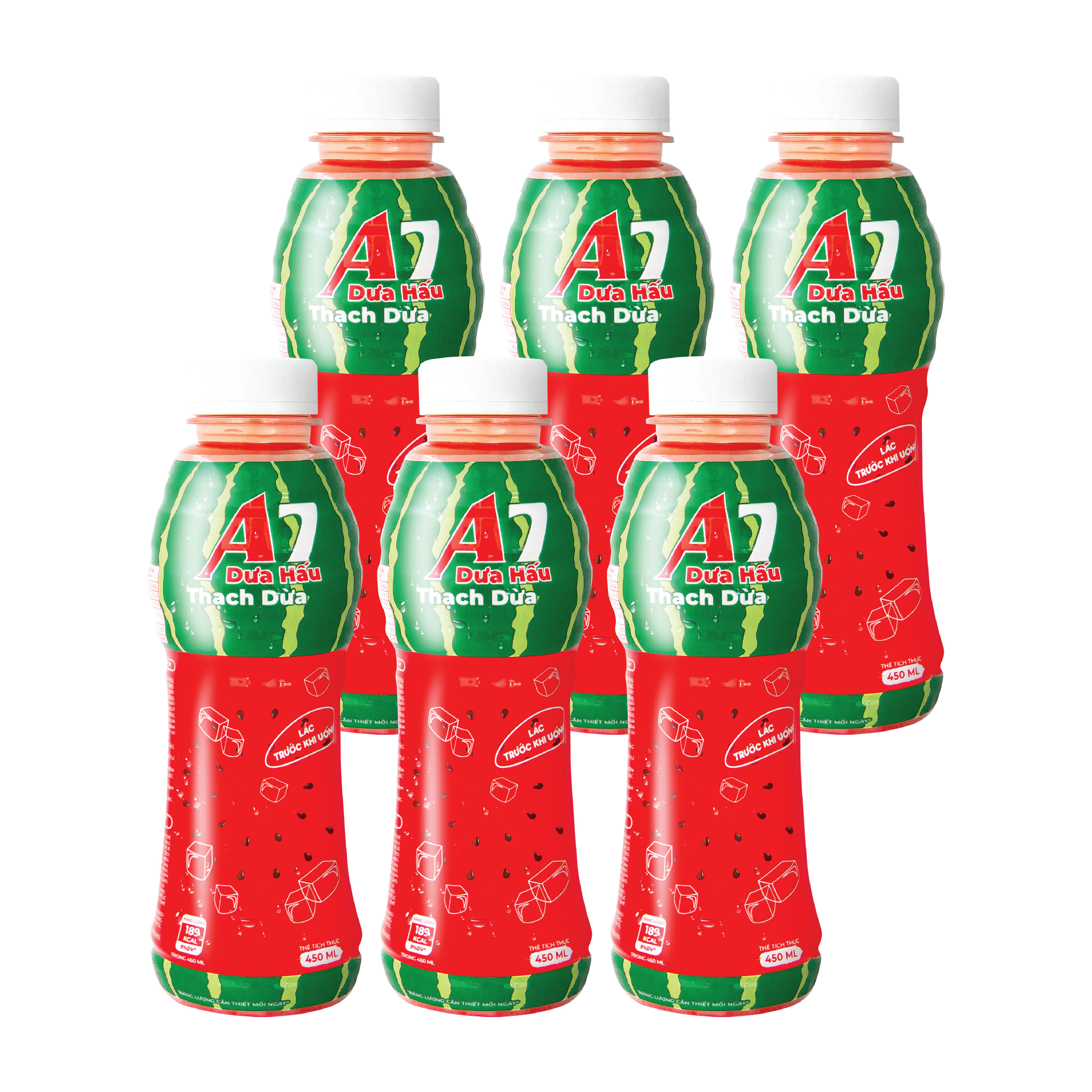 Nước Dưa Hấu Thạch Dừa A7 450ml (Thùng 24 chai)