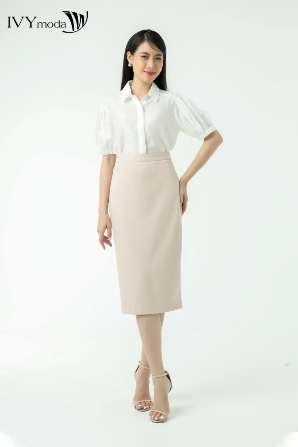 Áo sơ mi tay bồng IVY moda MS 16M7525
