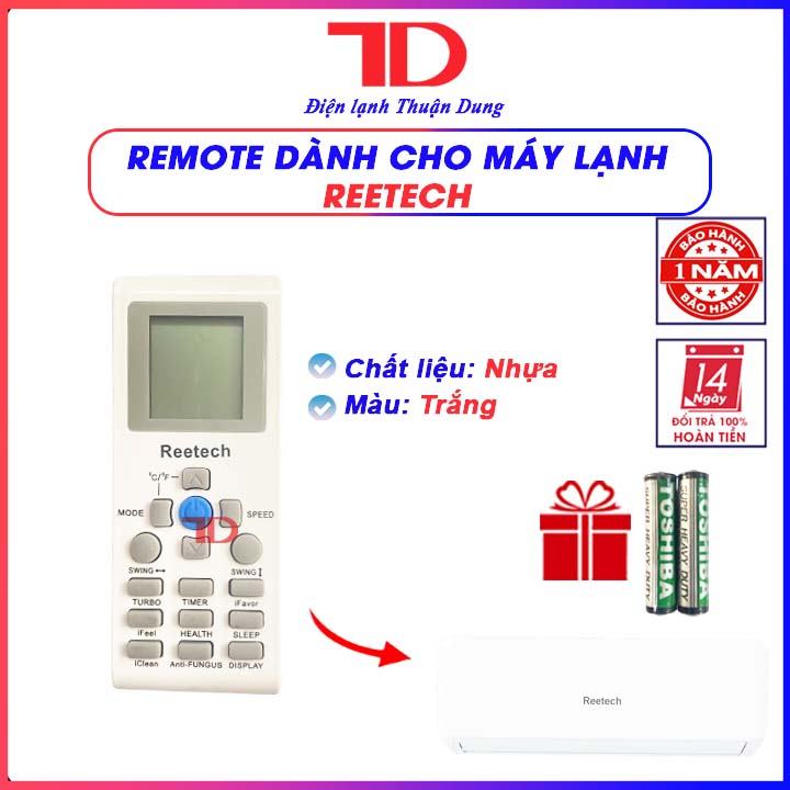 Remote, điều khiển dành cho máy lạnh Reetech - Điện Lạnh Thuận Dung