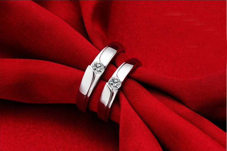 Nhẫn đôi Bạc Hiểu Minh nc086 mãi mãi tình yêu
