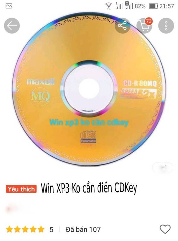 Bảng giá đĩa cài win XP3 ko phải điền cdkey Phong Vũ