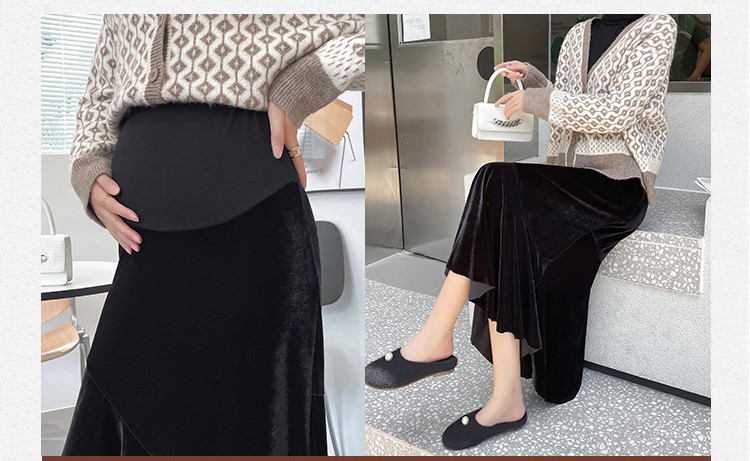 Chân Váy Bầu Xinh CVB62 nhung dài