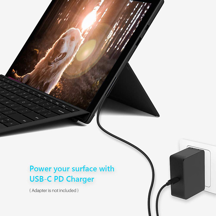 Cáp sạc nhanh PD Type C to Surface Pro 3 4 5 6 7 8 9 Surface Go Surface Book 1 2 Laptop 15V 65W 102W Microsoft