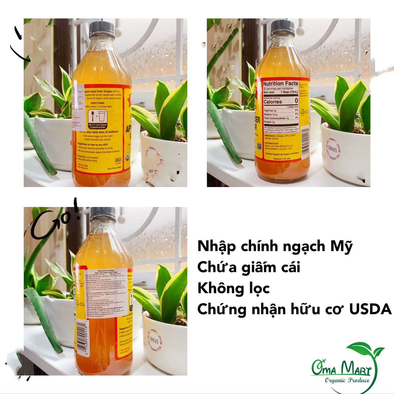 Organic apple cider vinegar Bragg