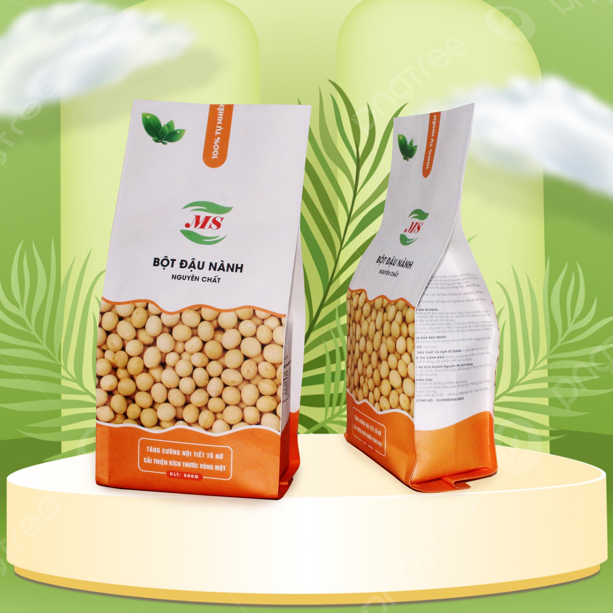 Bột Đậu Nành Nguyên Chất Nguyên Xơ Tăng Vòng 1,  Chính Hãng ăng V1 Hiệu Quả Cấp Tốc 500g - MS