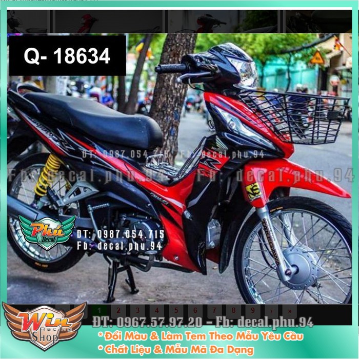 Tem rời wave rsx fi đỏ đen b