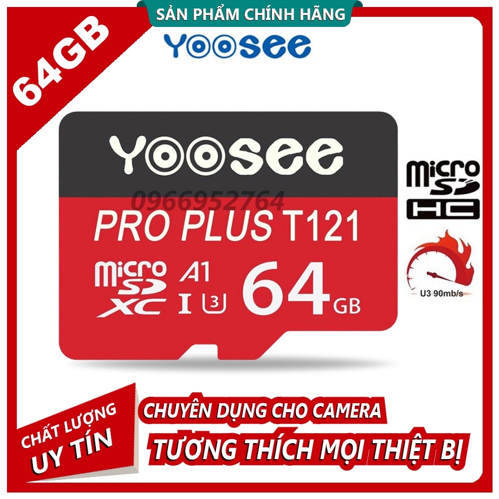 Thẻ nhớ YOOSEE MicroSDHC 32G, 64G Class 10 chuyên dụng cho Camera