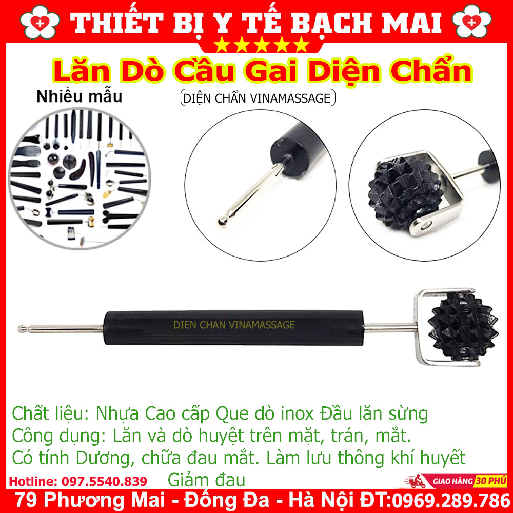 Lăn dò cầu diện chẩn - thanh lăn cầu gai + dò huyệt - dụng cụ diện chẩn