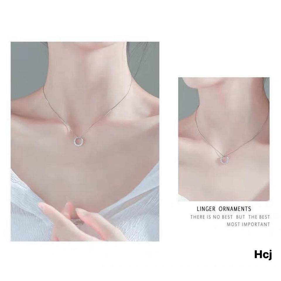 Dây chuyền bạc mặt tròn xinh MS80