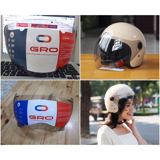 Kính mũ bảo hiểm GRO 3/4 818