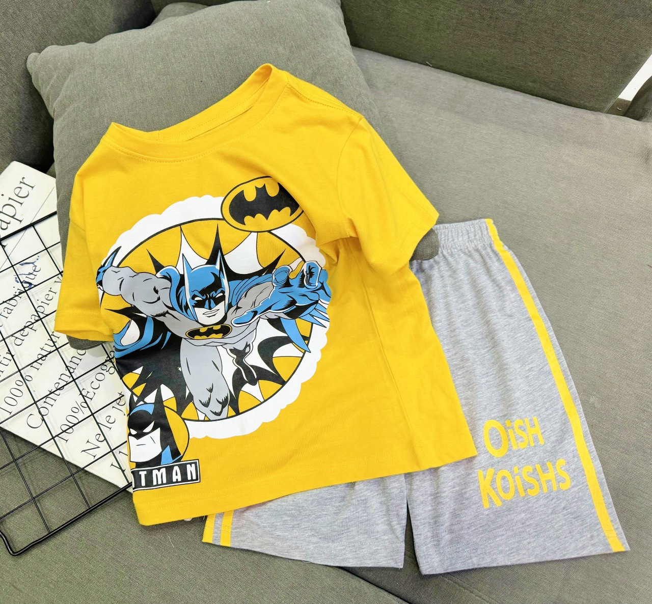 (Bé trai 40-70kg) Bộ quần áo thun cotton size đại cồ