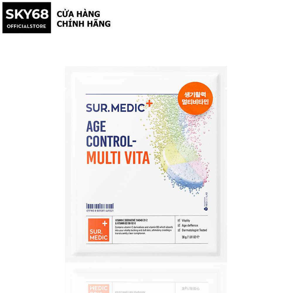 Mặt Nạ Dưỡng Trắng, Ngừa Lão Hóa Da Sur.Medic+ Age Control- Multi Vita Mask 30g - MULTI VITA