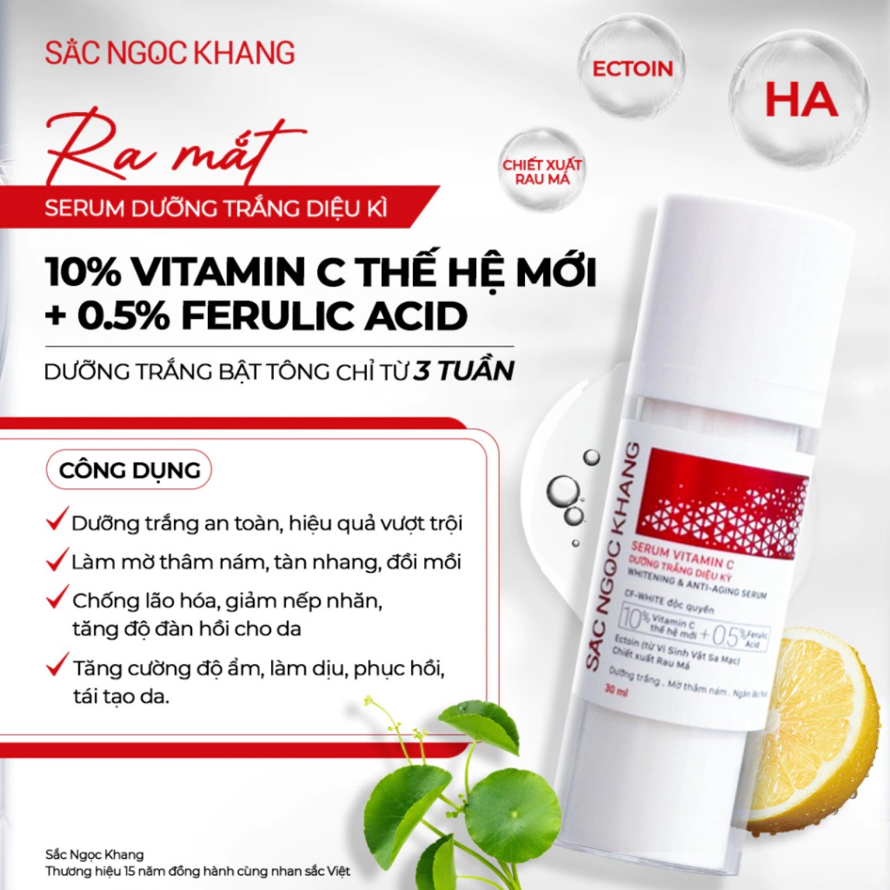 (Chính hãng) Serum dưỡng trắng da Sắc Ngọc Khang 30ml