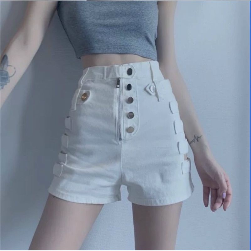 [HCM]Quần Kaki Short 6 Nút Kèm Đai Hai Bên