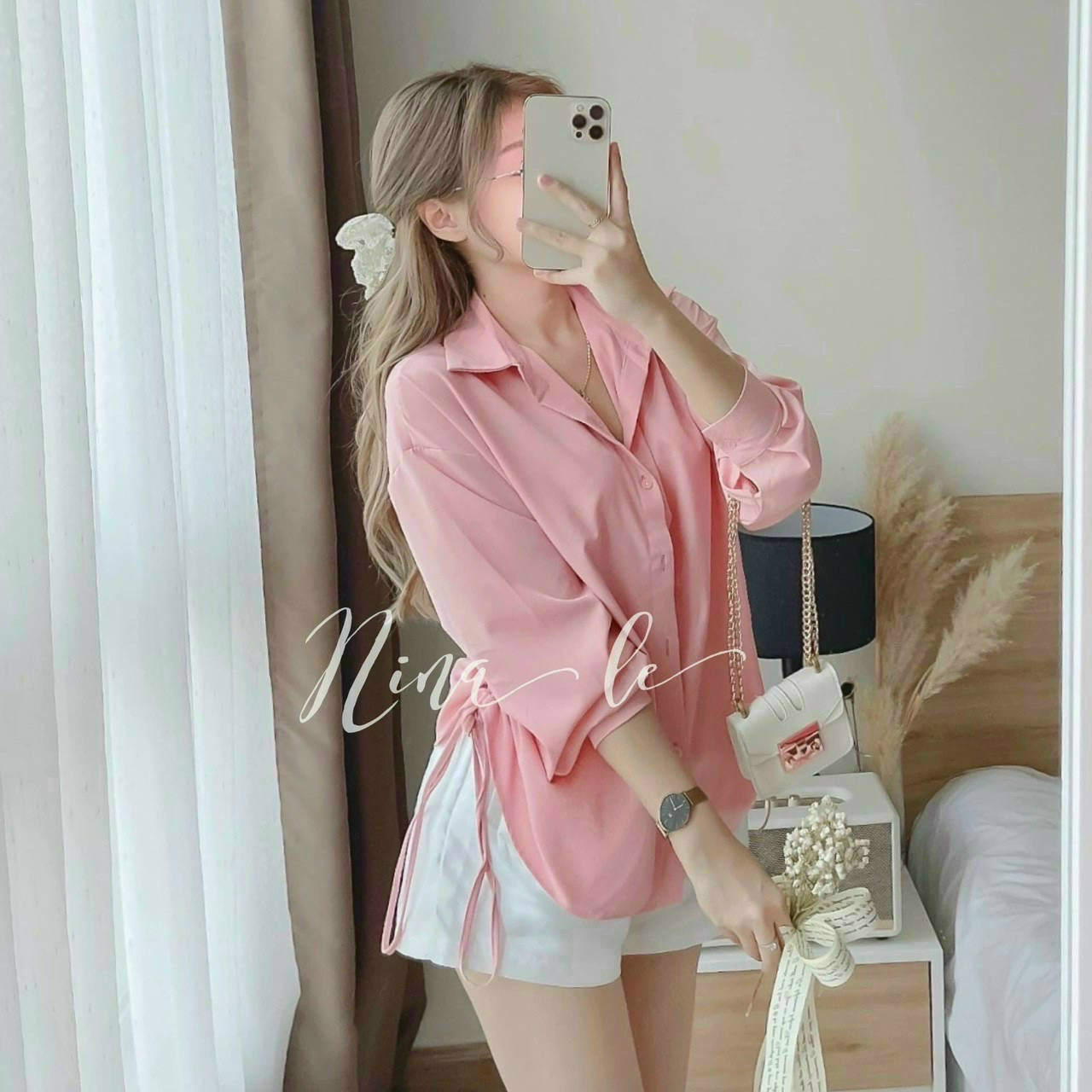 Sét bộ tay dài cổ sơ mi đầy phong cách