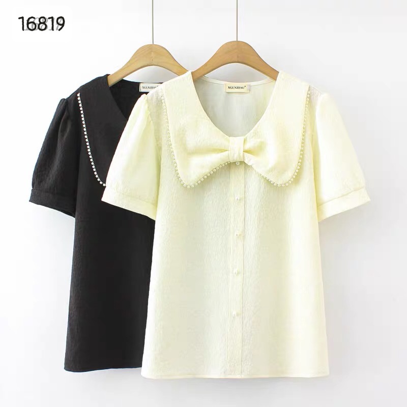 Áo kiểu BIGSIZE Nơ Châu 16819