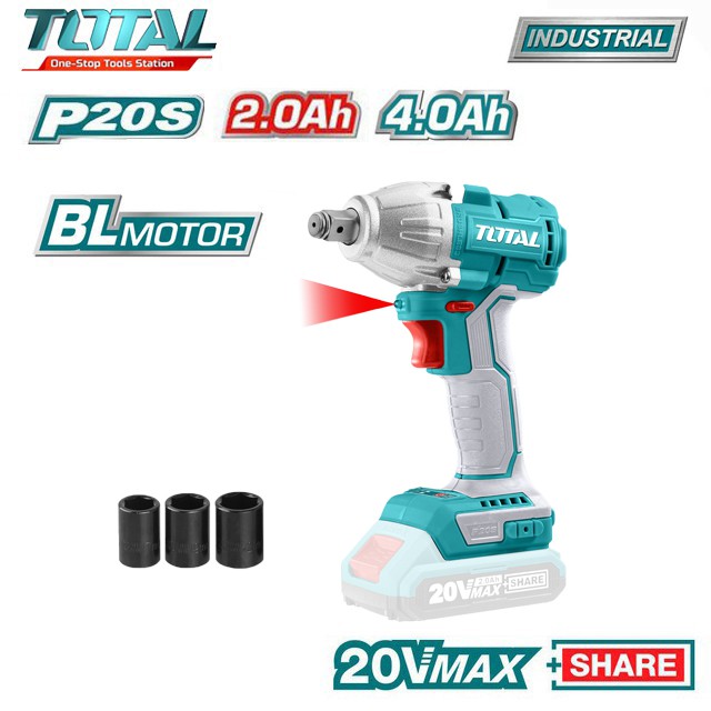 Thân máy siết bulong dùng pin lithium 20v total tiwli20020 không kèm pin và sạc