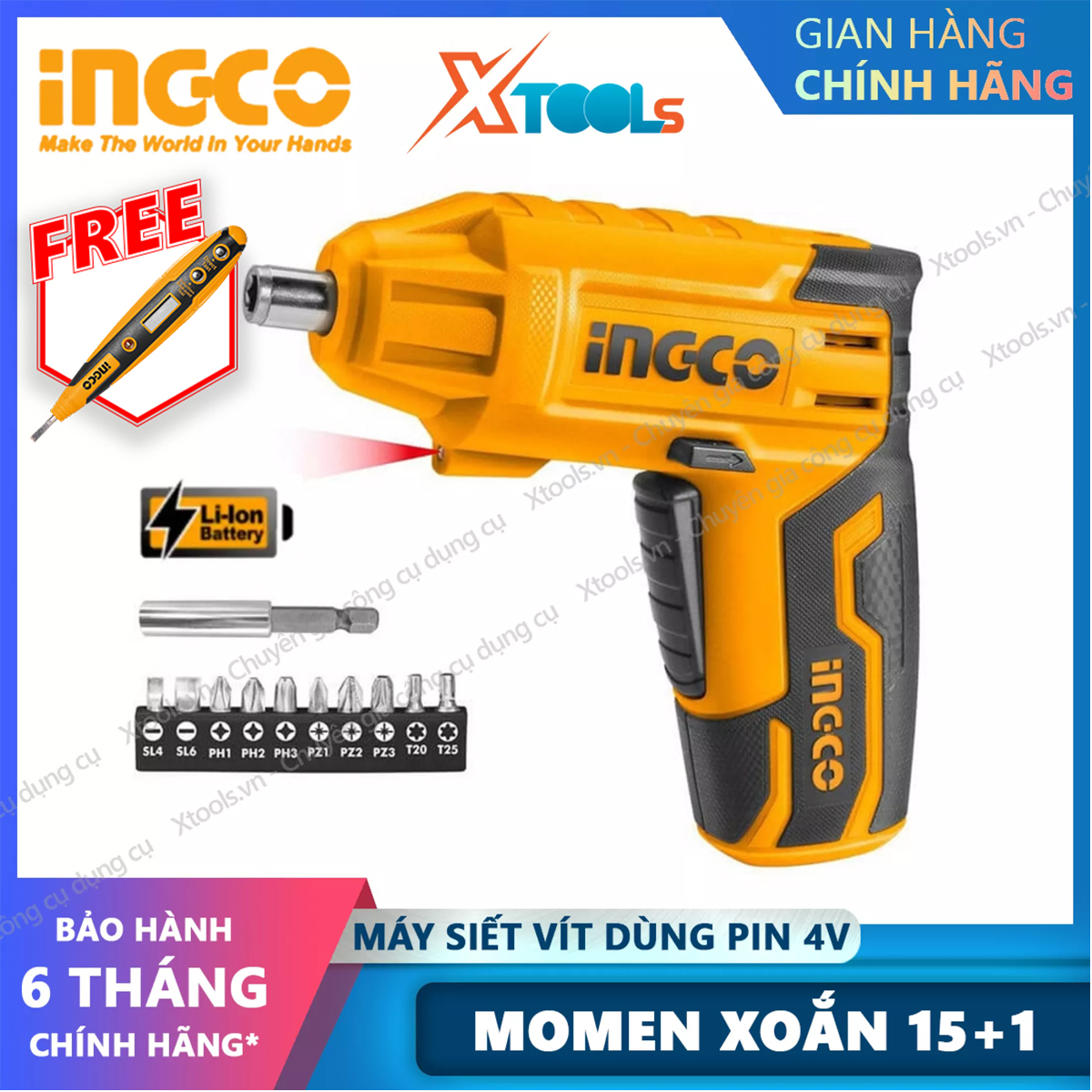 Shooting Machine hand screw ingco CSDLI0402 included 10 nose squeeze screw 25mm, 1 nose from, 1 Department of charging. Machine fasten screw mini disposable lithium battery 4V [xsafe] [XTools]