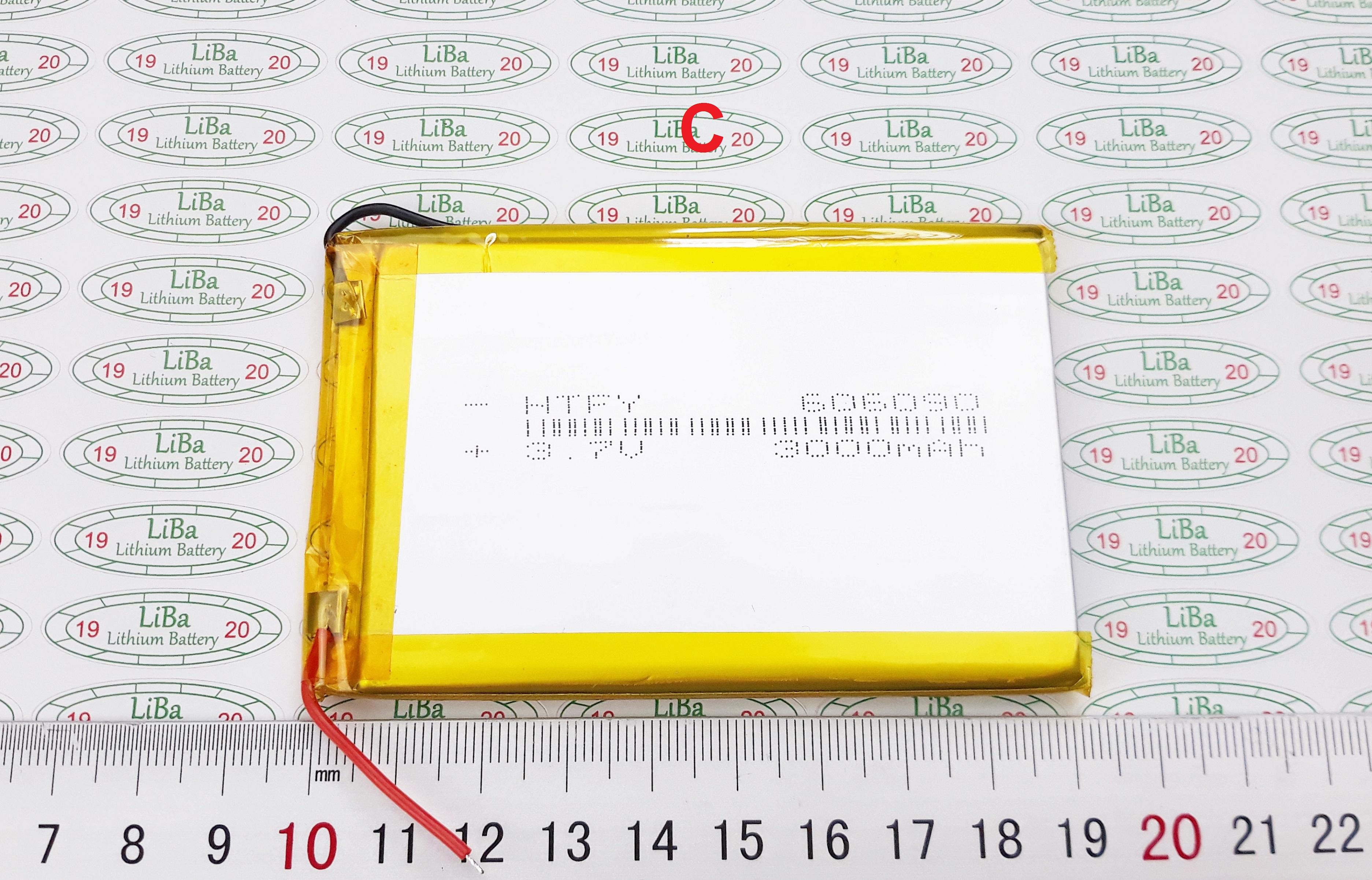 Lithium polyme 3.7v 3000 mah kích thước 6 x 60 x 90 mm - liba