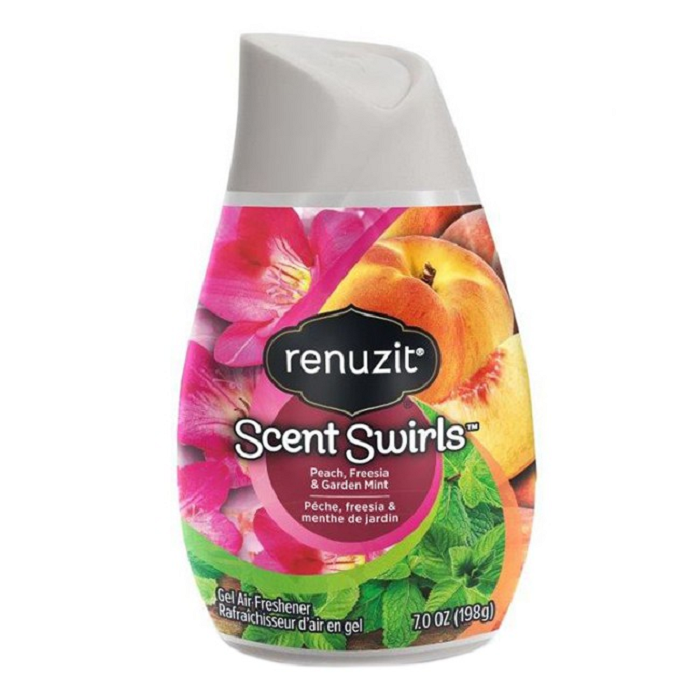 Sáp thơm phòng Renuzit 198gr - Peach, được chiết xuất từ hương thơm cỏ hoa thiên nhiên cô đặc trên 96% cùng màng tỏa hương sử dụng công nghệ mới