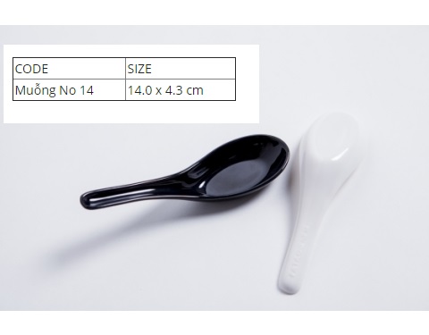 10 muỗng nhựa cơm melamine màu đen