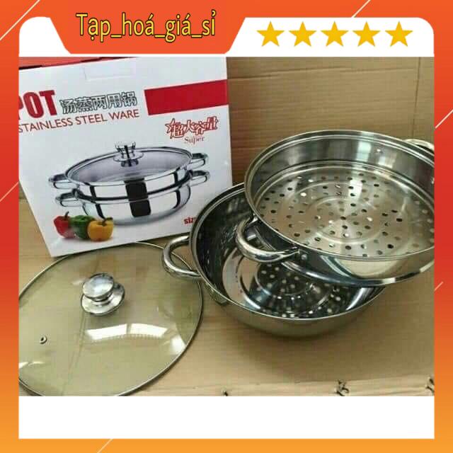 Nồi hấp inox 2 tầng size 28cm