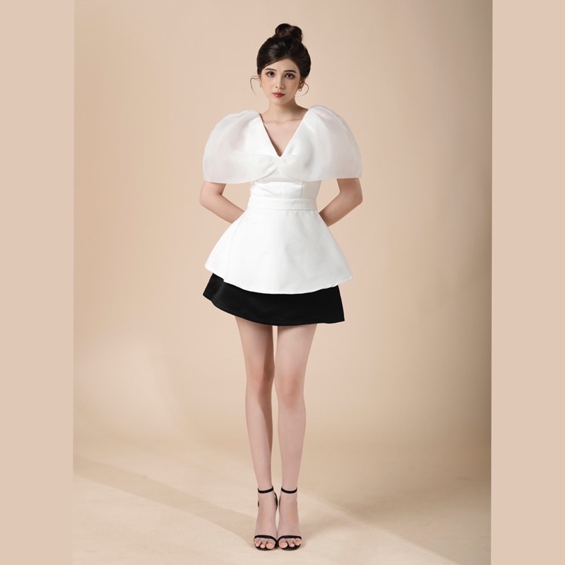 [Mã LAZFASHION42 - giảm 15% đơn từ 349k] ÁO NƠ VOL CHÍT EO TIỂU THƯ - ROSIE TOP