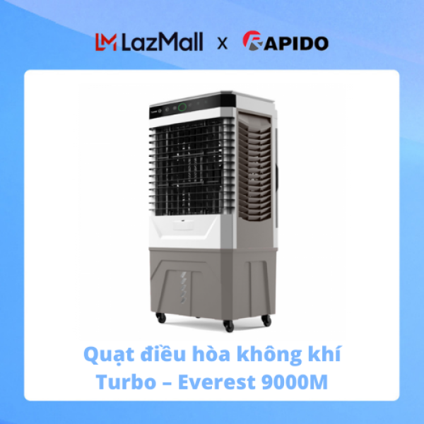 Quạt điều hòa không khí Turbo – Everest 9000M công suất 200W điều khiển từ xa tích hợp công nghệ Hàn Quốc tạo ion âm làm sạch không khí bảo vệ sức khỏe hàng chính hãng