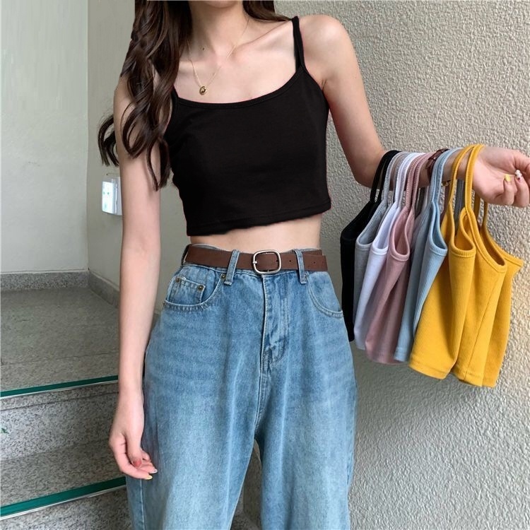 Áo thun hai dây croptop nữ thời trang