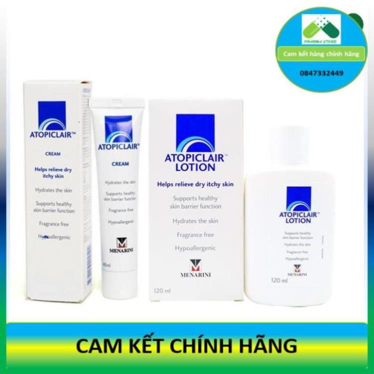 Atopiclair cream 40ml -  Lotion 120ml - Dưỡng ẩm da [Atopiclar]! !