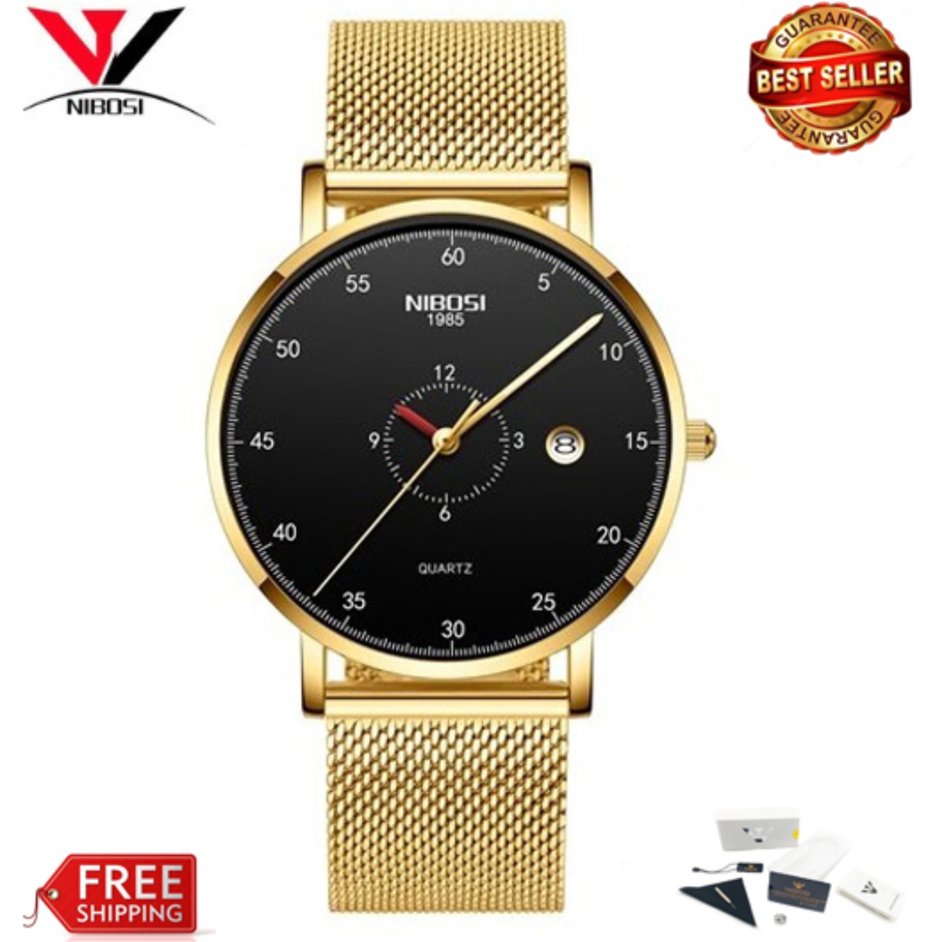 [HCM]Đồng hồ Nibosi 2360 dây lưới thép cao cấp fullbox