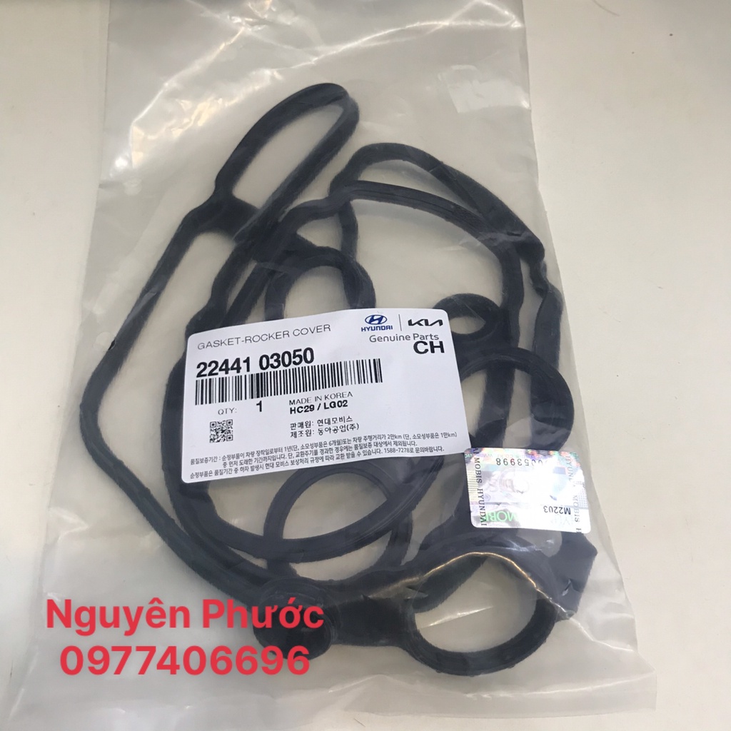 Gioăng nắp giàn cò xịn chính hãng kia /hyundai - 2244103050: morning 1.2 / grand i10 1.2 / accent 2015 - 2021 / i20 15