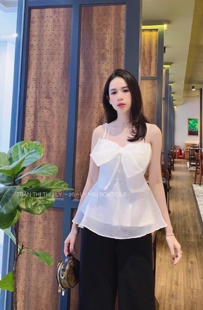 [HCM]Set áo voan nơ phối quần suông