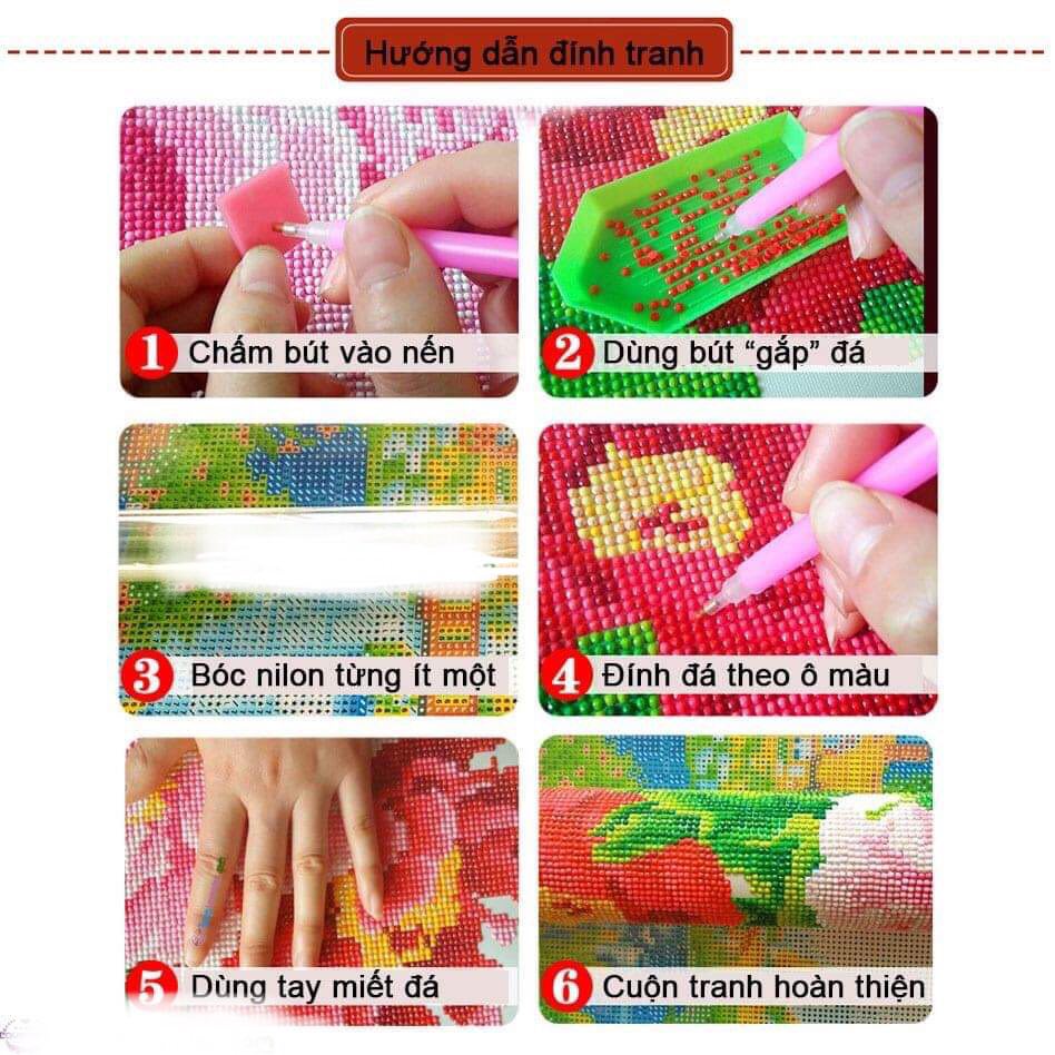 Tranh đính đá cao cấp Mã Đáo Thành Công (chưa đính đá, không khung)